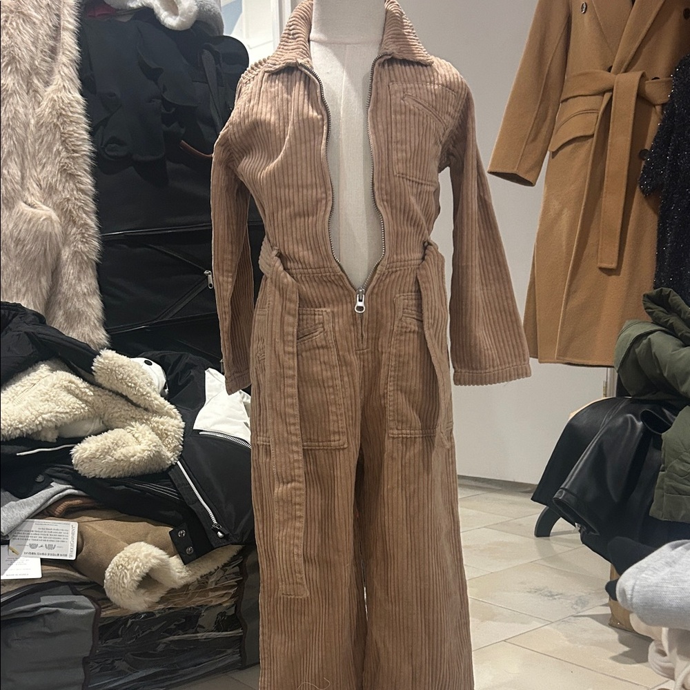 Tan Corduroy Jumpsuit